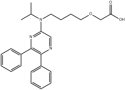 2-[4-[イソプロピル(5,6-ジフェニルピラジン-2-イル)アミノ]ブトキシ]酢酸 化学構造式