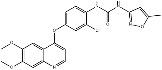 N-[2-Chloro-4-[(6,7-dimethoxy-4-quinolyl)oxy]phenyl]-N'-(5-methyl-3-isoxazolyl)urea Structure