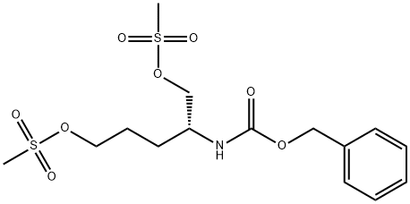 [(1R)-4-[(甲磺酰)氧基]-1-[[(甲磺酰)氧基]甲基]丁基]氨基甲酸苄酯, 478646-29-6, 结构式