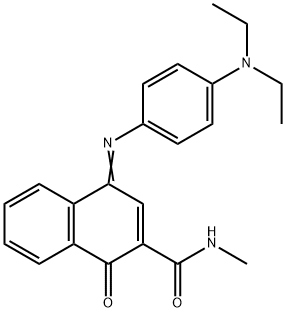 4-[[4-(二乙氨基)苯基]亚氨基]-1,4-二氢-N-甲基-1-氧代-2-萘甲酰胺 结构式