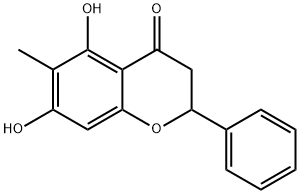 (2S)-5,7-dihydroxy-6-methyl-2-phenyl-chroman-4-one Struktur