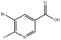 5-Bromo-6-iodo-3-pyridinecarboxylic acid 结构式