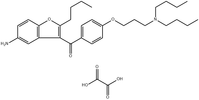 (5-氨基-2-丁基-3-苯并呋喃基)[4-[3-(二丁基氨基)丙氧基]苯基]甲酮二草酸盐 结构式