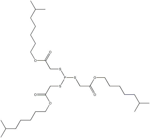 Acetic acid, 2,2',2''-(phosphinidynetris(thio))tris-, triisooctyl ester Struktur
