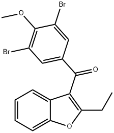 (3,5-Dibromo-4-methoxyphenyl)(2-ethyl-3-benzofuranyl)-methanone Struktur