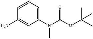 3-(N-叔丁氧基羰基-N-甲基氨基)苯胺, 528882-16-8, 结构式
