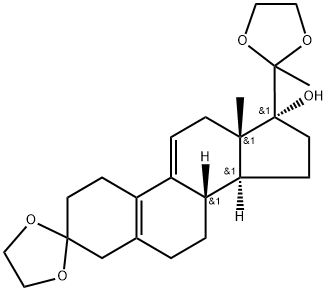 3,20-双(亚乙二氧基)-19-去甲孕甾-5(10)9(11)二烯-17-醇,54201-84-2,结构式