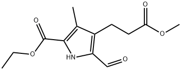 5-(Ethoxycarbonyl)-2-formyl-4-methyl-1H-pyrrole-3-propanoic Acid Methyl Ester
 Structure