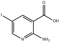 2-氨基-5-碘-3-吡啶甲酸 结构式