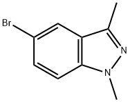 5-ブロモ-1,3-ジメチル-1H-インダゾール 化学構造式