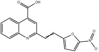 2-[2-(5-Nitro-furan-2-yl)-vinyl]-quinoline-4-carboxylic acid 结构式