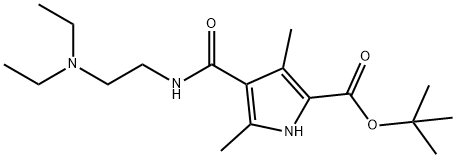 TERT-ブチル4-((2-(ジエチルアミノ)エチル)カルバモイル)-3,5-ジメチル-1H-ピロール-2-カルボン酸 化学構造式