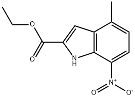 4-甲基-7-硝基-1H-吲哚-2-羧酸乙酯 结构式