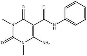 6-Amino-1,2,3,4-tetrahydro-1,3-dimethyl-2,4-dioxo-N-phenyl-5-pyrimidinecarboxamide 结构式
