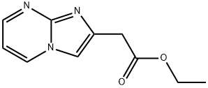 イミダゾ[1,2-a]ピリミジン-2-酢酸エチル 化学構造式