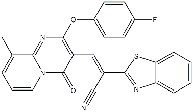 alpha-[[2-(4-Fluorophenoxy)-9-methyl-4-oxo-4H-pyrido[1,2-a]pyrimidin-3-yl]methylene]-2-benzothiazoleacetonitrile Structure