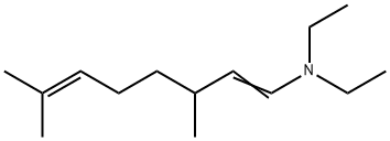 N,N-diethyl-3,7-dimethyl-1,6-Octadien-1-amine 化学構造式