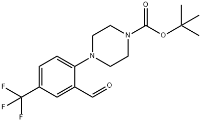 tert-Butyl 4-(2-formyl-4-(trifluoromethyl)phenyl)piperazine-1-carboxylate Structure