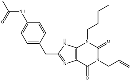 N-[4-(1-Allyl-3-butyl-2,6-dioxo-2,3,6,7-tetrahydro-1H-purin-8-ylmethyl)phenyl]acetamide|N-(4-((1-烯丙基-3-丁基-2,6-二氧代-2,3,6,7-四氢-1H-嘌呤-8-基)甲基)苯基)乙酰胺