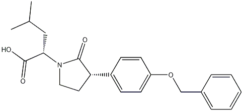 (S)-2-((S)-3-(4-(benzyloxy)phenyl)-2-oxopyrrolidin-1-yl)-4-methylpentanoic acid 化学構造式