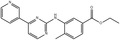 4-甲基-3-[[4-(3-吡啶基)-2-嘧啶基]氨基]苯甲酸乙酯, 641569-97-3, 结构式