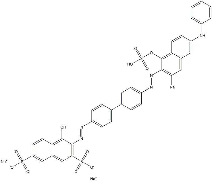 4-Hydroxy-3-[[4'-[(1-hydroxy-6-phenylamino-3-sodiosulfo-2-naphthalenyl)azo]-1,1'-biphenyl-4-yl]azo]naphthalene-2,7-disulfonic acid disodium salt Structure