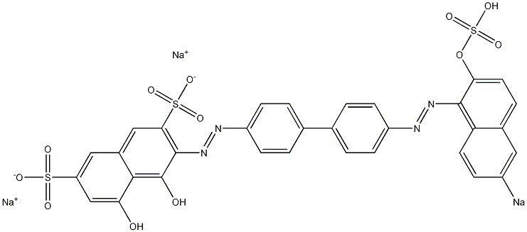4,5-Dihydroxy-3-[[4'-[(2-hydroxy-6-sodiosulfo-1-naphthalenyl)azo]-1,1'-biphenyl-4-yl]azo]naphthalene-2,7-disulfonic acid disodium salt Struktur