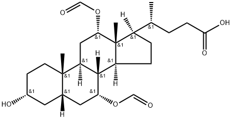 (3ALPHA,5BETA,7ALPHA,12ALPHA)-7,12-双(甲酰氧基)-3-羟基胆烷-24-酸, 64986-86-3, 结构式