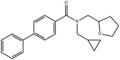 N-(cyclopropylmethyl)-N-(tetrahydro-2-furanylmethyl)[1,1'-biphenyl]-4-carboxamide Struktur
