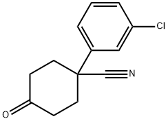 1-(3-氯苯基)-4-氧代环己甲腈, 65619-29-6, 结构式