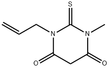 二氢-1-甲基-3-(2-丙烯-1-基)-2-硫酮-4,6(1H,5H)-嘧啶二酮, 65959-54-8, 结构式