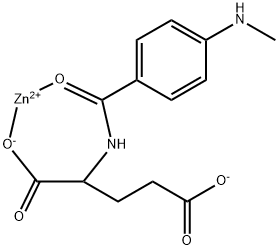 对甲氨基苯甲酰-L-谷氨酸锌,66104-81-2,结构式