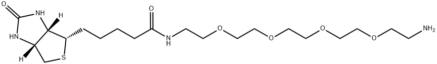 1H-Thieno[3,4-d]imidazole-4-pentanamide,N-(14-amino-3,6,9,12-tetraoxatetradec-1-yl)hexahydro-2-oxo-,(3aS,4S,6aR)- Struktur