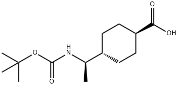 (1R)-trans-4-[N-Boc-1-aminoethyl]cyclohexanecarboxylic Acid Structure