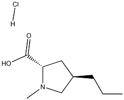 (4R)-1-メチル-4-プロピル-L-プロリン塩酸塩 化学構造式