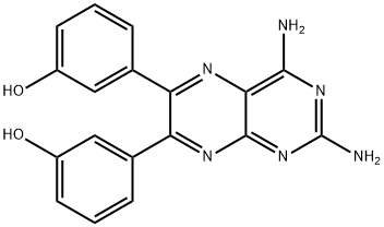 3,3'-(2,4-Diamino-6,7-pteridinediyl)bisphenol 化学構造式