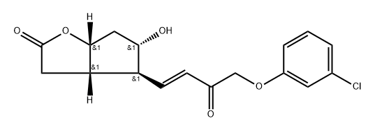 [3aa,4a(E),5b,6aa]-4-[4-(3-Chlorophenoxy)-3-oxo-1-butenyl]hexahydro-5-hydroxy-2H-cyclopenta[b]furan-2-one Struktur