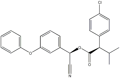 Benzeneacetic acid, 4-chloro-alpha-(1-methylethyl)-,cyano(3-phenoxyphenyl)methyl ester, (R*,R*)- Struktur