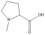 1-メチルピロリジン-2-カルボン酸 化学構造式