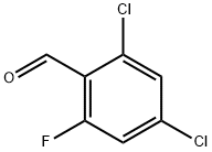 2,4-ジクロロ-6-フルオロベンズアルデヒド 化学構造式