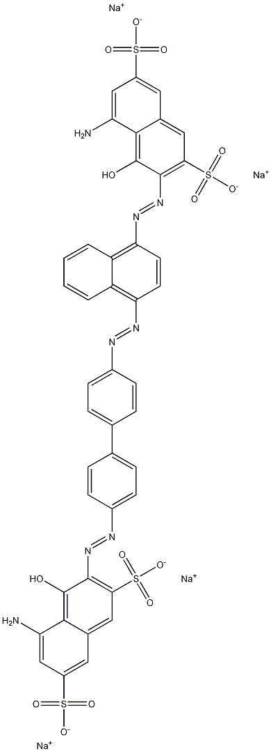 5-Amino-3-[[4'-[[4-[(8-amino-1-hydroxy-3,6-disulfo-2-naphtyl)azo]-1-naphtyl]azo]-1,1'-biphenyl-4-yl]azo]-4-hydroxy-2,7-naphthalenedisulfonic acid tetrasodium salt Struktur