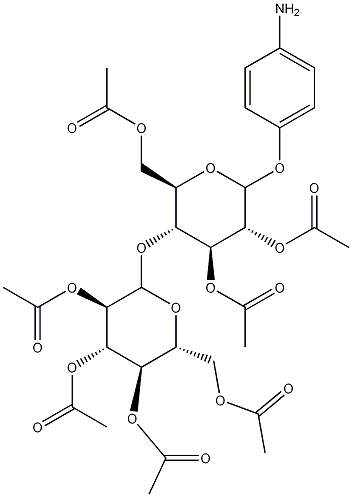 4-Aminophenyl 2,3,6-Tri-O-acetyl-4-O-(2,3,4,6-tetra-O-acetyl--D-glucopyranosyl)--D-glucopyranoside,68636-50-0,结构式