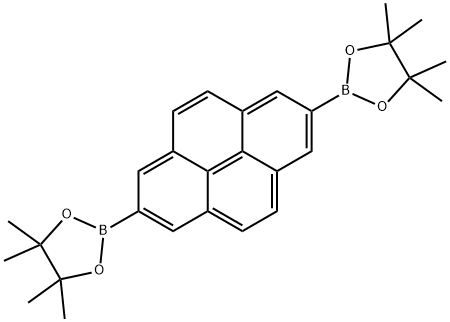 2,7-ビス(4,4,5,5-テトラメチル-1,3,2-ジオキサボロラン-2-イル)ピレン 化学構造式