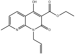 1-アリル-4-ヒドロキシ-7-メチル-2-オキソ-1,2-ジヒドロ-1,8-ナフチリジン-3-カルボン酸エチル 化学構造式