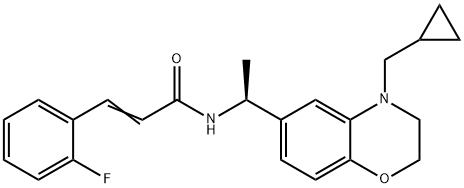(S)-N-[1-(4-Cyclopropylmethyl-3,4-dihydro-2H-benzo[1,4]oxazin-6-yl)-ethyl]-3-(2-fluoro-phenyl)acrylamide Structure
