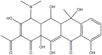 4,4a,5,5a,6,12a-Hexahydro-2-acetyl-4-(dimethylamino)-3,5,6,10,12,12a-hexahydroxy-6-methyl-1,11-naphthacenedione Struktur