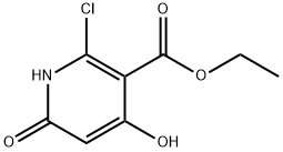 2-クロロ-4,6-ジヒドロキシピリジン-3-カルボキシAYリC酸エチルエステル 化学構造式
