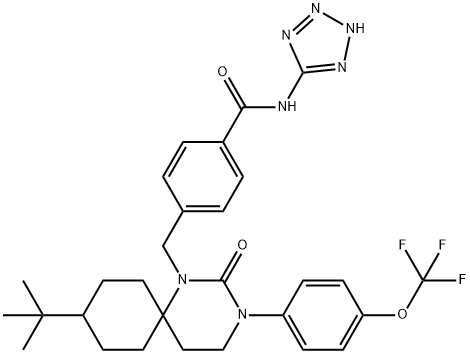 Benzamide, 4-[[9-(1,1-dimethylethyl)-2-oxo-3-[4-(trifluoromethoxy)phenyl]-1,3-diazaspiro[5.5]undec-1-yl]methyl]-N-2H-tetrazol-5-yl-