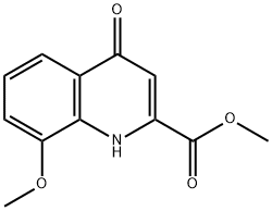4-ヒドロキシ-8-メトキシキノリン-2-カルボン酸メチル 化学構造式