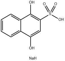 ナトリウム＝１，４ジヒドロキシ２ナフタレンスルホナト 化学構造式